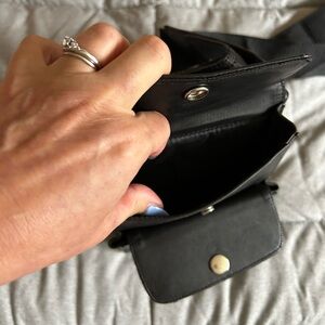 Black leather cross body